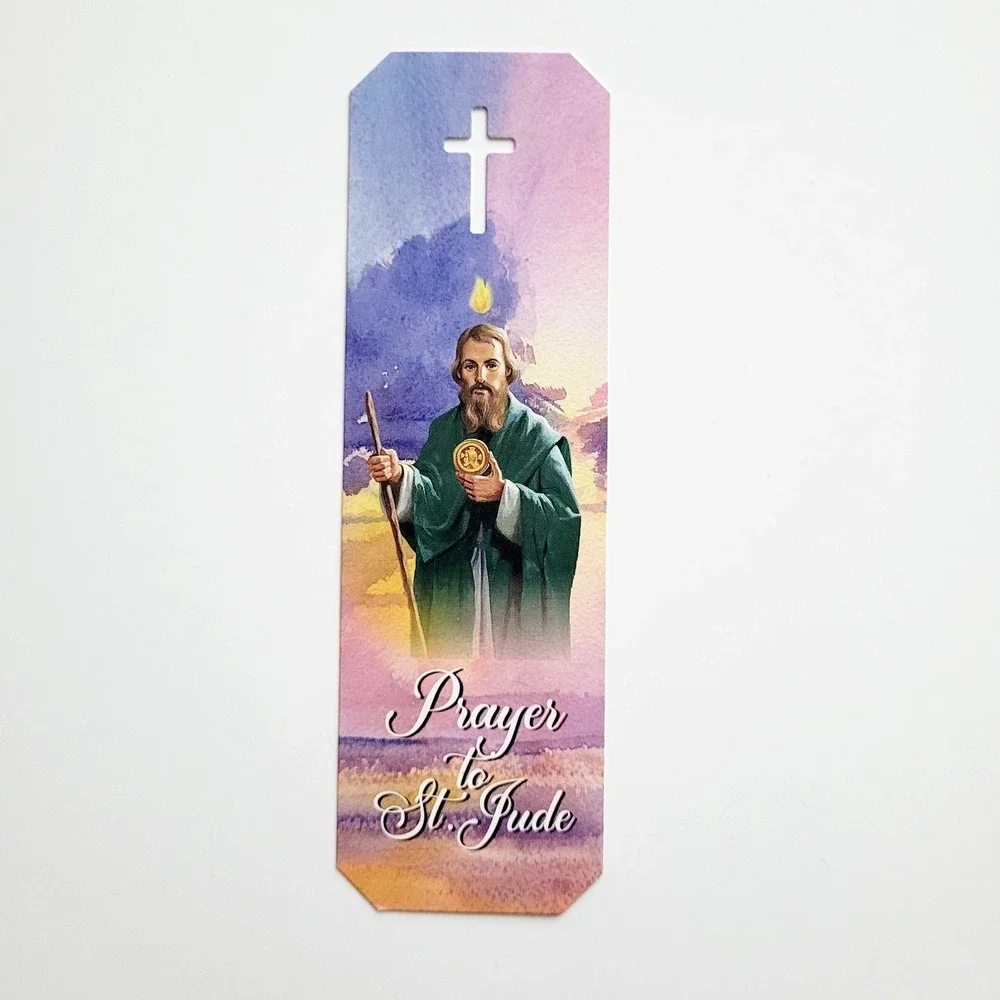 Prayer to Saint Jude Bookmark, plastic cutout cross, St. Jude Shrine, SJS0324-PF